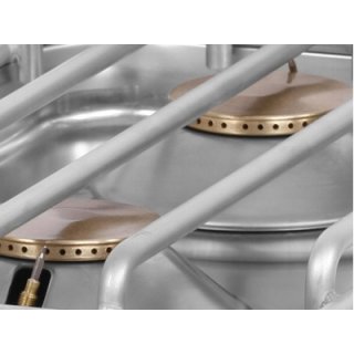 Gasherd aus Edelstahl mit 4 Kochstellen und Hochleistungsbrennern ohne Unterbauten