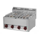 Gasherd aus Edelstahl mit 4 Kochstellen und...