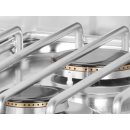 Gasherd aus Edelstahl mit 5 Kochstellen ohne Unterbauten