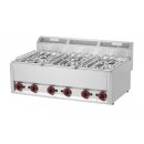 Gasherd aus Edelstahl mit 6 Kochstellen ohne Unterbauten