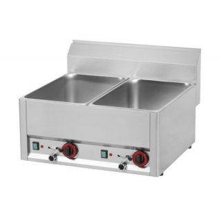 Elektro Bain-Marie aus Edelstahl mit 2 Becken,2xGN 1/1 -150 ohne Unterbauten