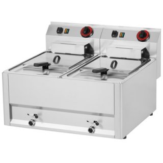 Fritteuse elektrisch doppelt 0,75 kW/l, 8+8 l ohne Unterbauten 400 V