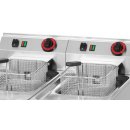 Fritteuse elektrisch doppelt 0,75 kW/l, 8+8 l mit...