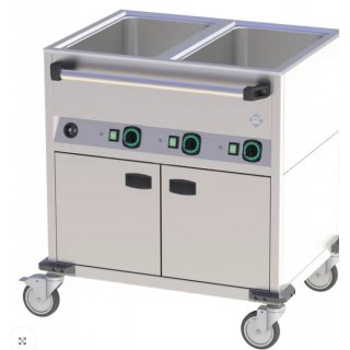Bain Marie fahrbar elektrisch GN 2-1/1 verkleidet beheizbar Steuerung auf der längeren Seite