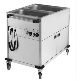 Bainmariewagen fahrbar elektrisch GN 2-1/1 verkleidet,Steuerung auf der kürzeren Seite