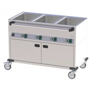 Bain Marie fahrbar elektrisch GN 3-1/1 verkleidet beheizbar Steuerung auf der längeren Seite